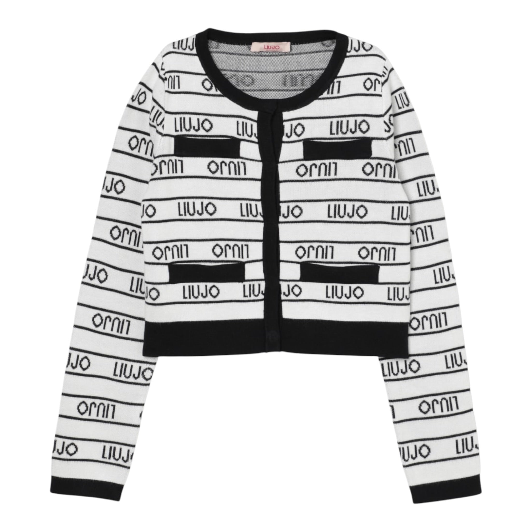Liu Jo Cardigan tinta unita con Loghi Bianco per Bambina GA5205 BIANCO LIU JO 