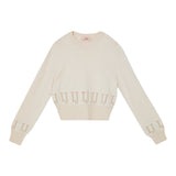 Liu Jo Maglia Girocollo tinta unita con Logo Panna per Bambina GF3098 PANNA LIU JO 