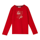 Liu Jo Shirt Girocollo tinta unita con Logo Rosso per Bambina GF3170 ROSSO LIU JO 