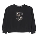 Liu Jo Felpa Chiusa Girocollo tinta unita con Logo Nero per Bambina GF3179 NERO LIU JO 