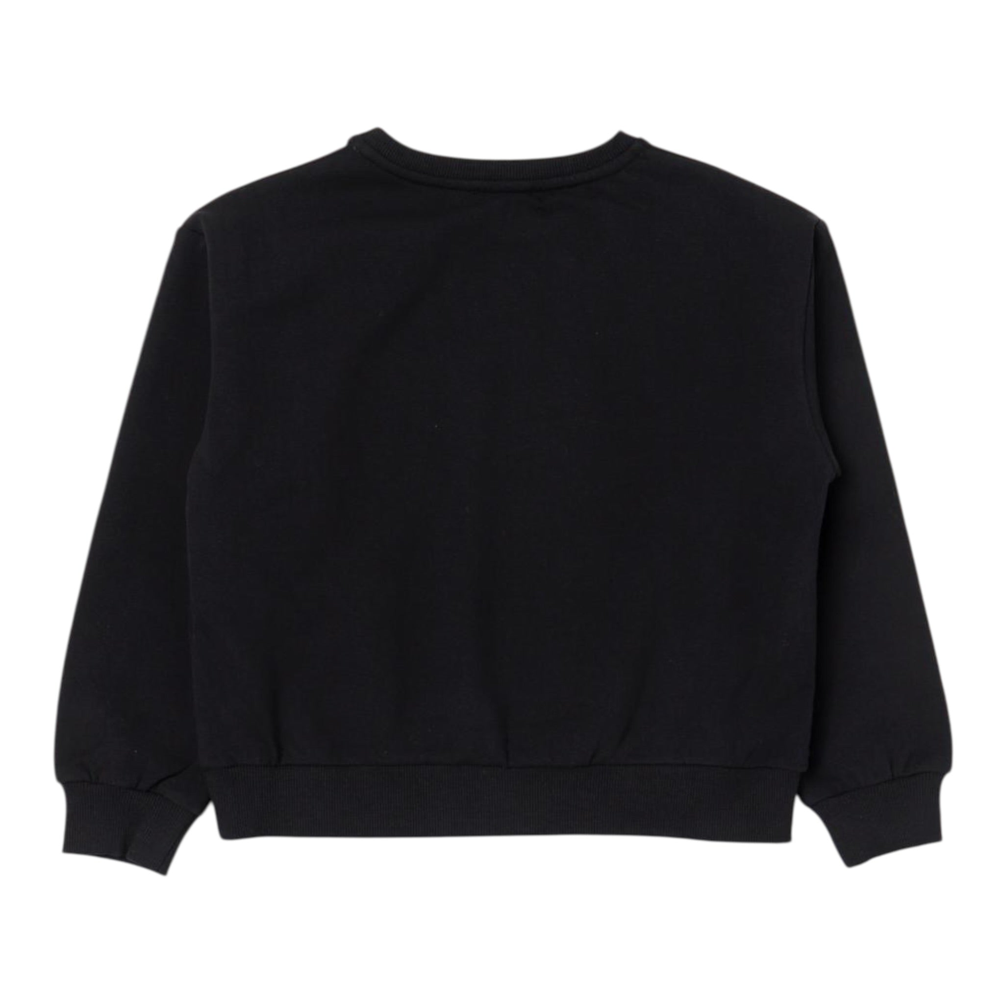 Liu Jo Felpa Chiusa Girocollo tinta unita con Logo Nero per Bambina GF3179 NERO LIU JO 