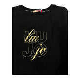Liu Jo Felpa Chiusa Girocollo tinta unita con Logo Nero per Bambina GF3179 NERO LIU JO 