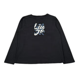 Liu Jo Shirt Girocollo tinta unita con Logo Nero per Bambina GF4094 NERO LIU JO 