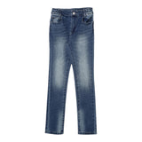 Liu Jo Jeans tinta unita con Girovita Regolabile Blu per Bambina GF4112 BLU LIU JO 
