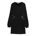 Liu Jo Abito Manica Lunga tinta unita con Scollo Laterale Nero per Bambina GF5004 NERO LIU JO 