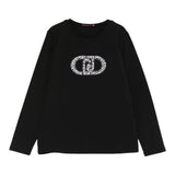 Liu Jo Shirt Girocollo tinta unita con Stampa Nero per Bambina GF5008J00 NERO LIU JO 