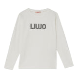 Liu Jo Shirt Girocollo tinta unita con Brillantini Bianco per Bambina GF5011X BIANCO LIU JO 