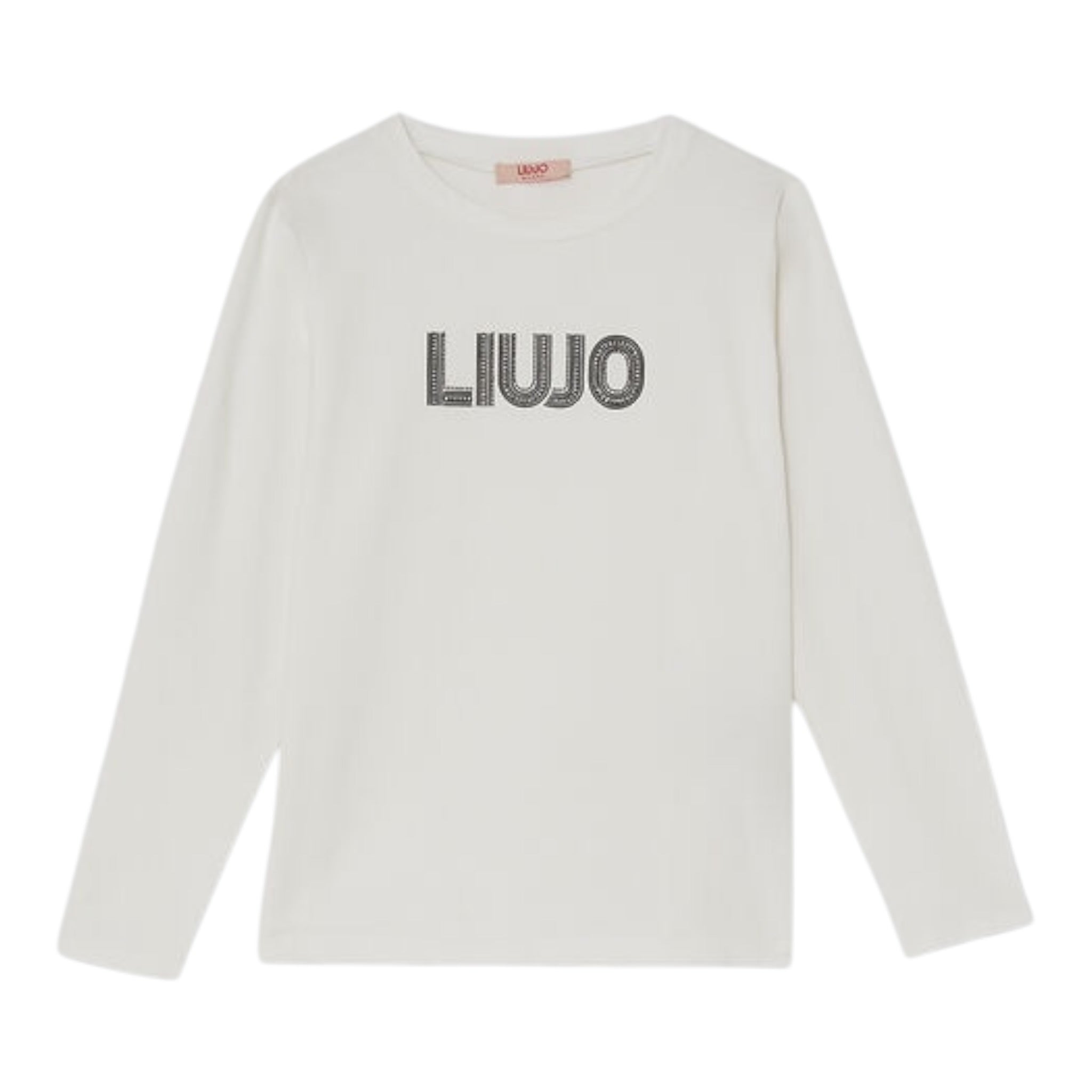 Liu Jo Shirt Girocollo tinta unita con Brillantini Bianco per Bambina GF5011X BIANCO LIU JO 