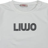 Liu Jo Shirt Girocollo tinta unita con Brillantini Bianco per Bambina GF5011XX BIANCO LIU JO 