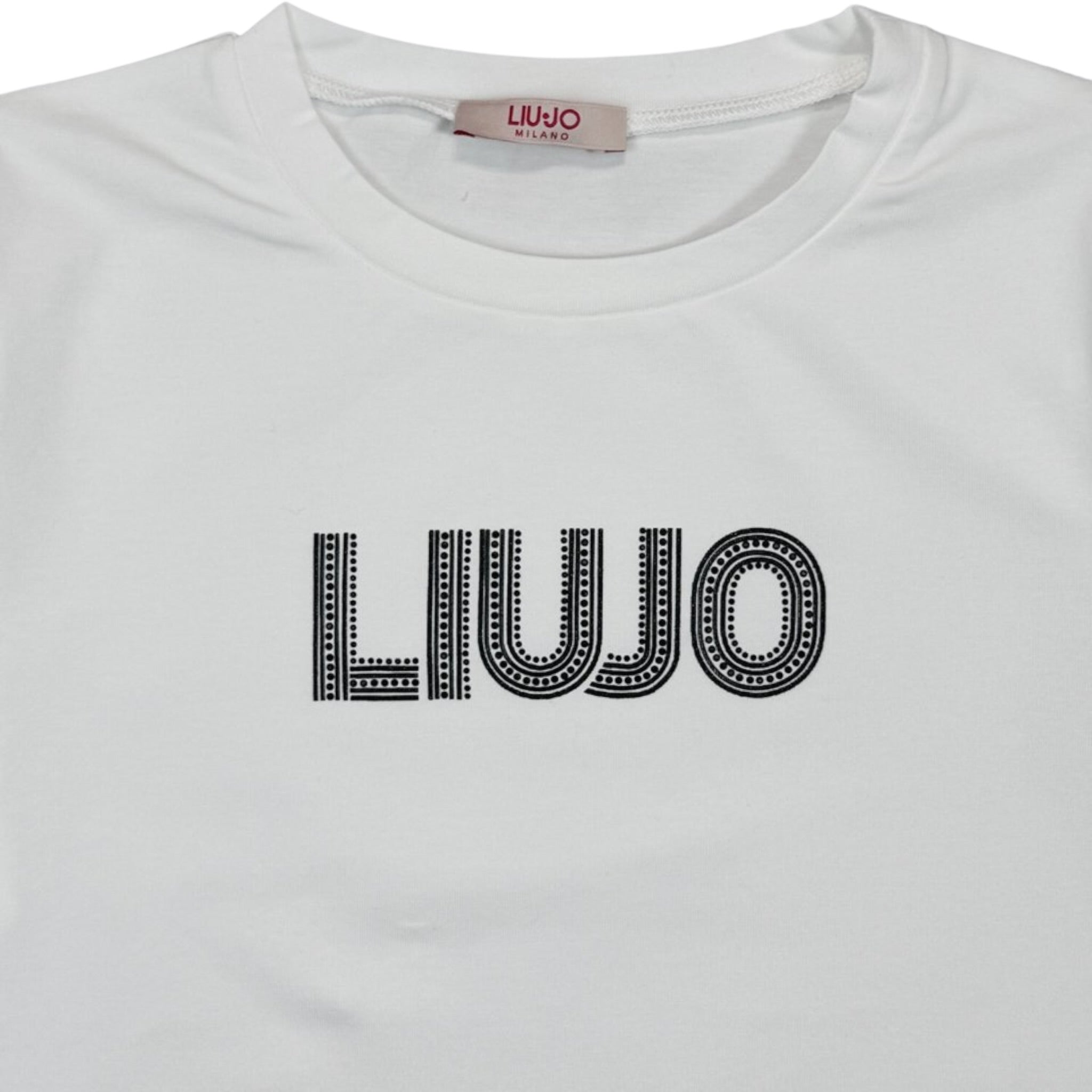 Liu Jo Shirt Girocollo tinta unita con Brillantini Bianco per Bambina GF5011XX BIANCO LIU JO 