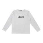 Liu Jo Shirt Girocollo tinta unita con Brillantini Bianco per Bambina GF5011XX BIANCO LIU JO 