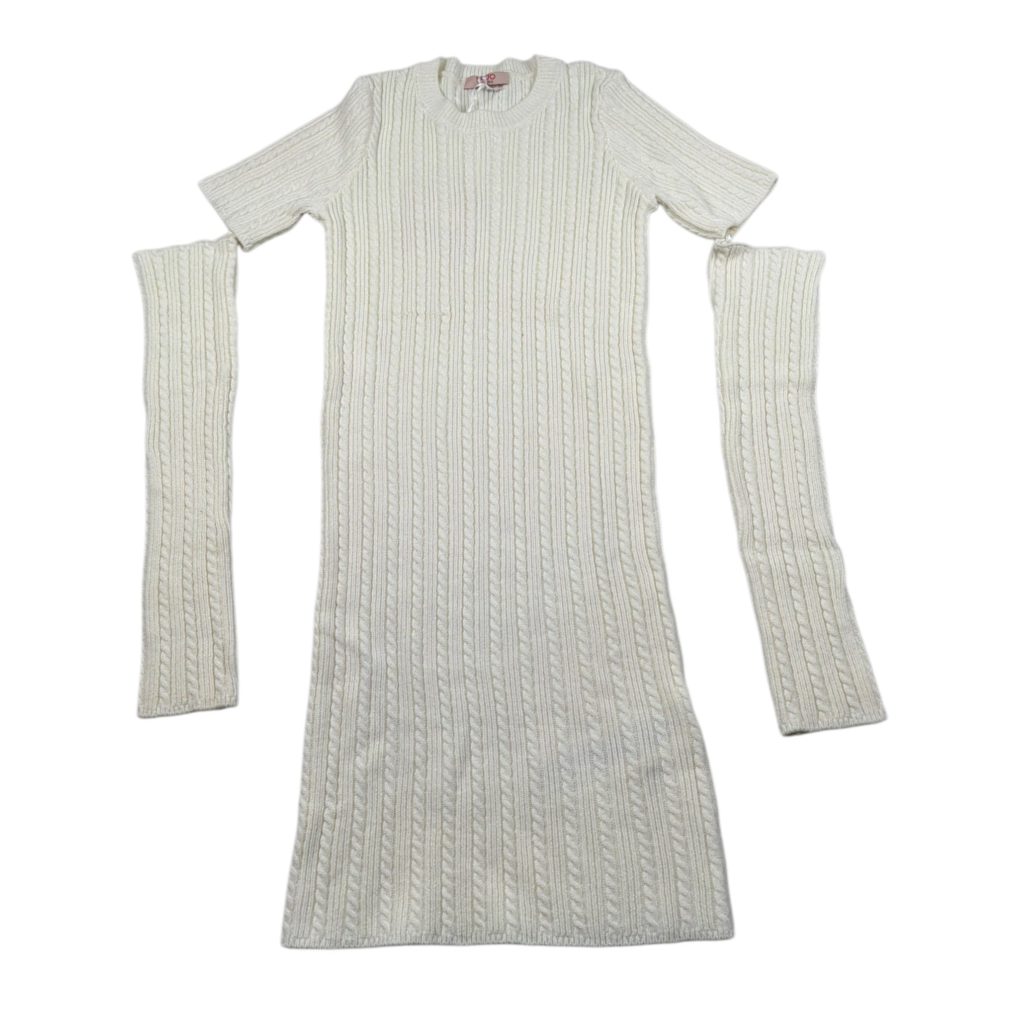 Liu Jo Abito Mezza Manica tinta unita con Manicotti Panna per Bambina GF5028 PANNA LIU JO 