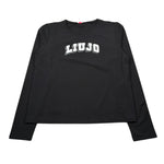 Liu Jo Shirt Girocollo tinta unita con Logo Nero per Bambina GF5043 NERO LIU JO 