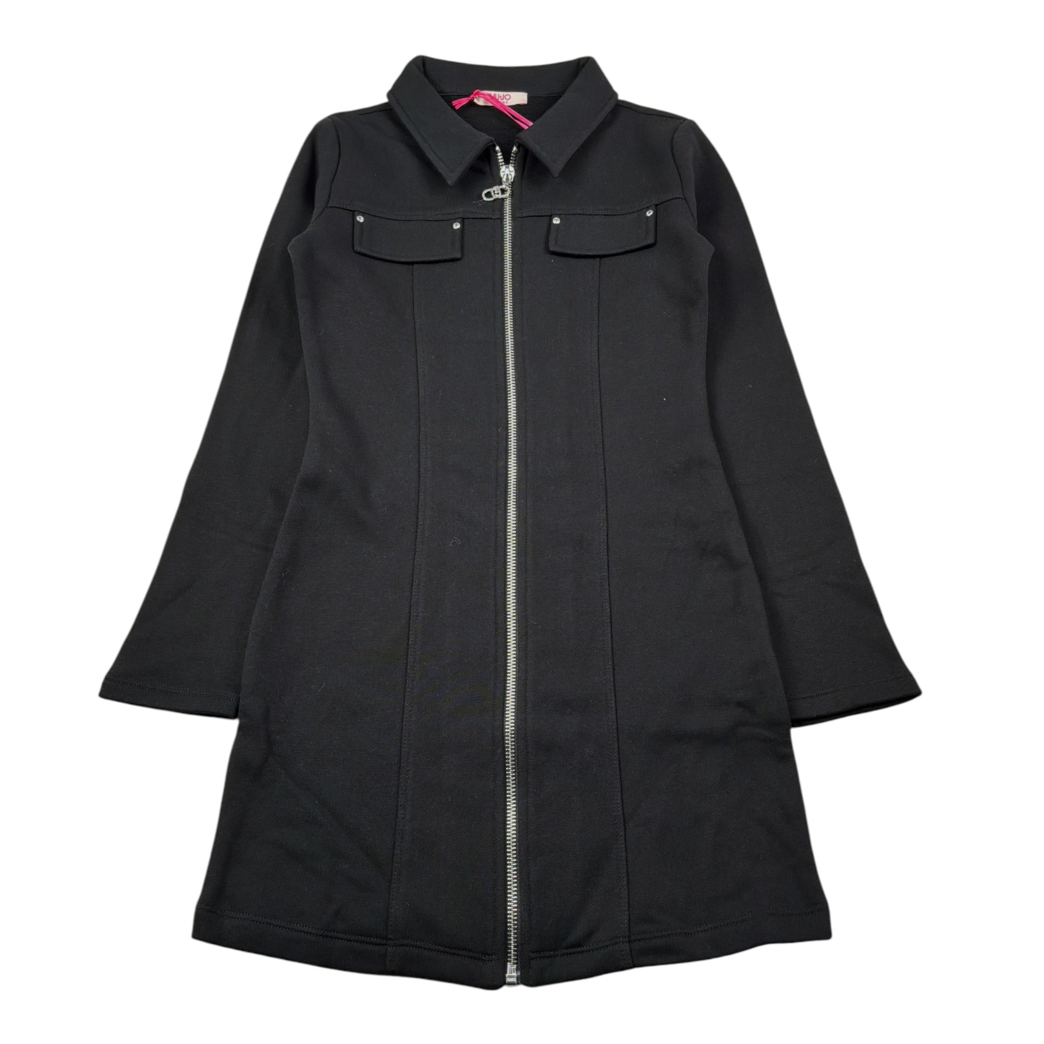 Liu Jo Abito Felpa tinta unita con Zip Nero per Bambina GF5073X NERO LIU JO 