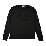 Liu Jo Shirt Girocollo tinta unita con Brillantini Nero per Bambina GF5080 NERO LIU JO 