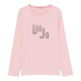 Liu Jo Shirt Girocollo tinta unita con Brillantini Rosa per Bambina GF5080 ROSA LIU JO 