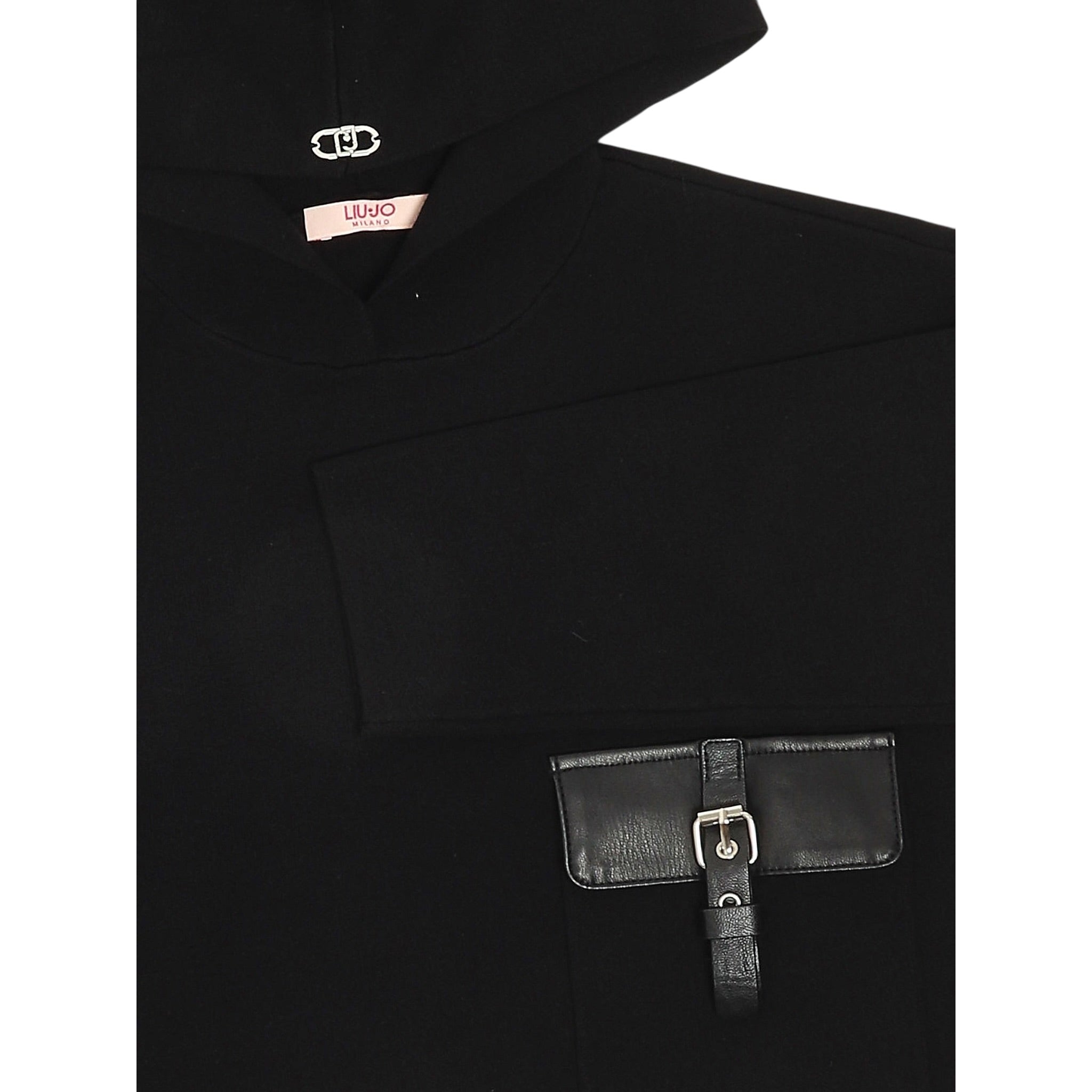Liu Jo Maglia tinta unita con Cappuccio Nero per Bambina GF5085X NERO LIU JO 