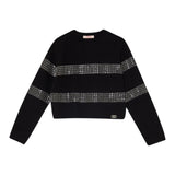 Liu Jo Maglia Girocollo tinta unita con Applicazioni Nero per Bambina GF5088 NERO LIU JO 