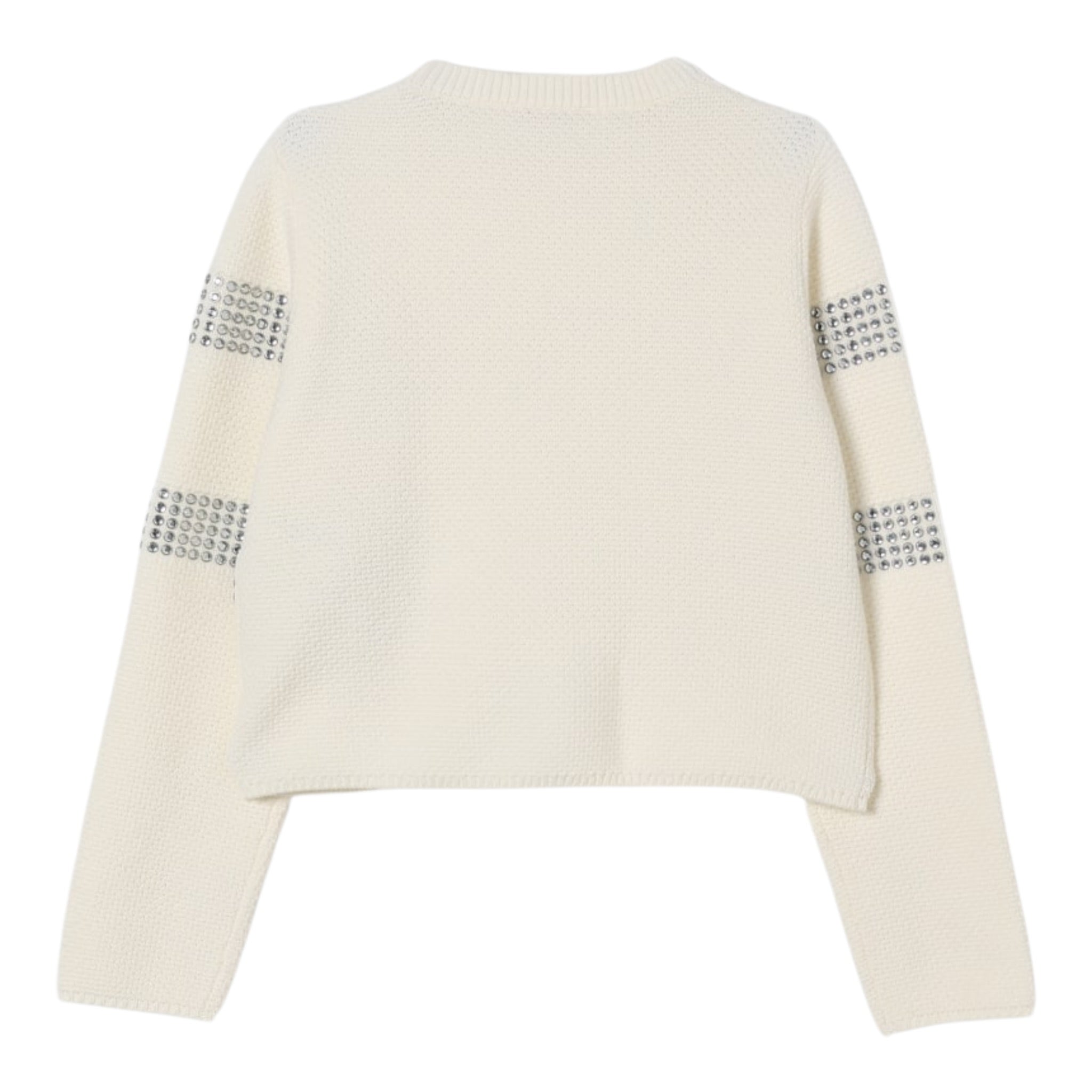 Liu Jo Maglia Girocollo tinta unita con Applicazioni Panna per Bambina GF5088XXX PANNA LIU JO 