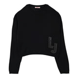 Liu Jo Maglia Girocollo tinta unita con Logo Nero per Bambina GF5089 NERO LIU JO 