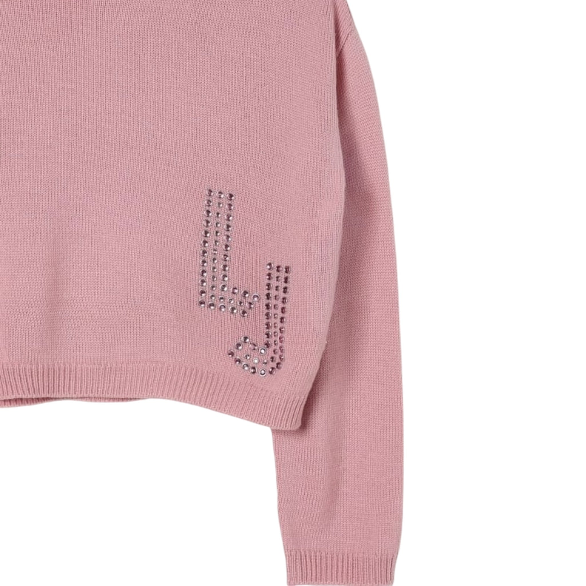 Liu Jo Maglia Girocollo tinta unita con Logo Rosa per Bambina GF5089 ROSA LIU JO 