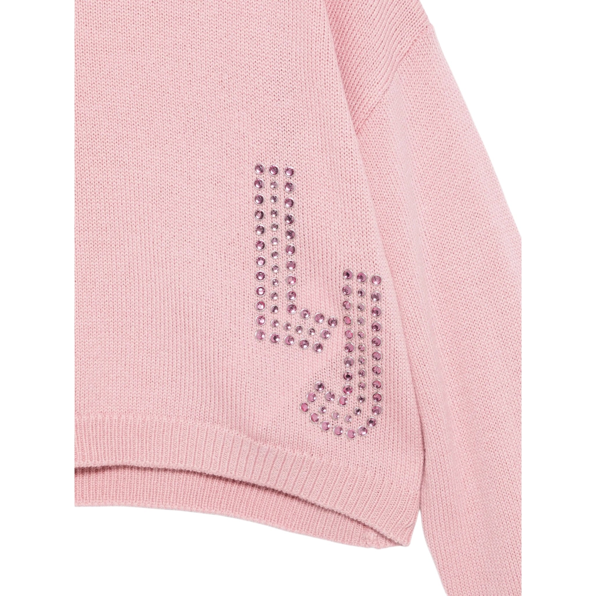 Liu Jo Maglia Girocollo tinta unita con Logo Rosa per Bambina GF5089XXX ROSA LIU JO 