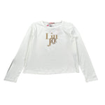 Liu Jo Shirt Girocollo tinta unita con Brillantini Nero per Bambina GF5108X NERO LIU JO 