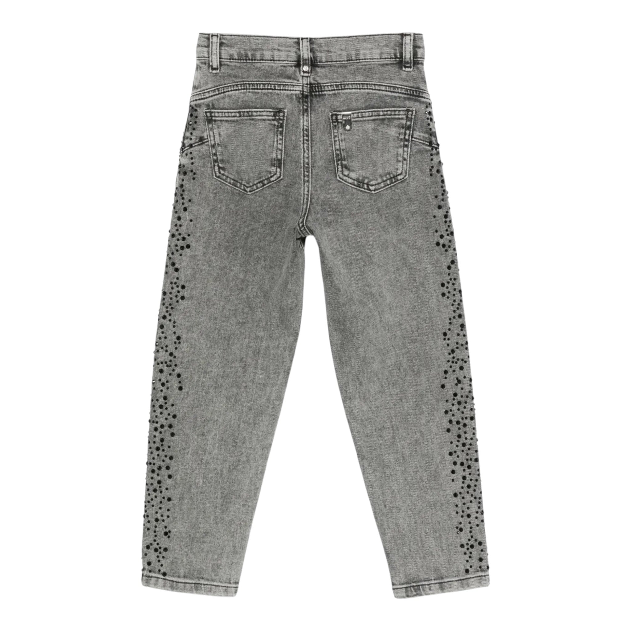 Liu Jo Jeans tinta unita con Brillantini Nero per Bambina GF5123 NERO LIU JO 