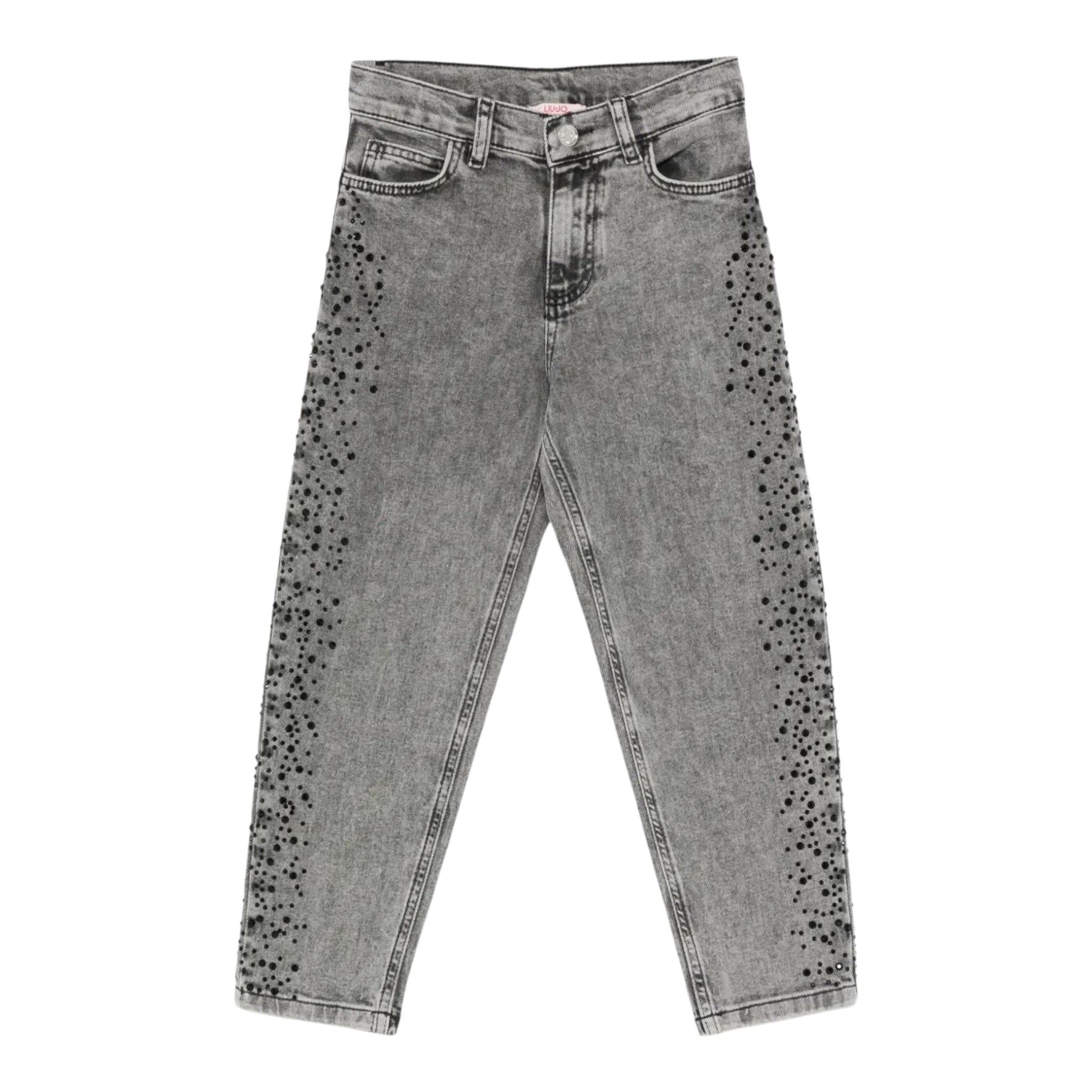 Liu Jo Jeans tinta unita con Brillantini Nero per Bambina GF5123X NERO LIU JO 