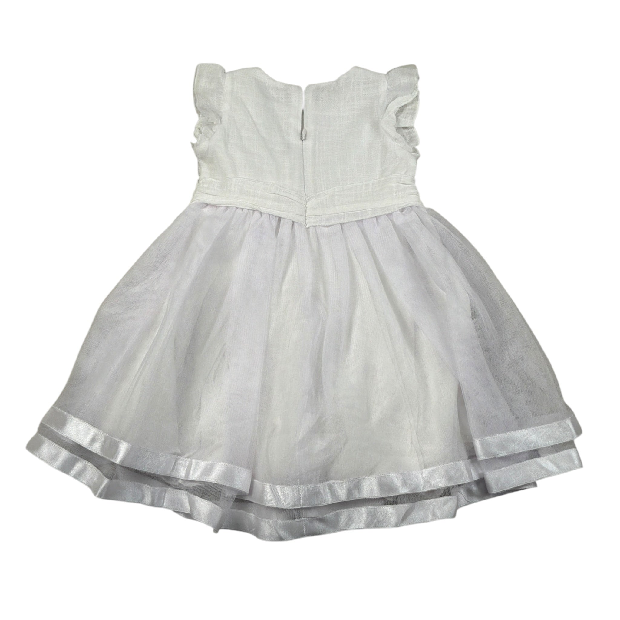 Liu Jo Abito Mezza Manica tinta unita con Tulle Bianco per Neonata HA1011 BIANCO LIU JO 