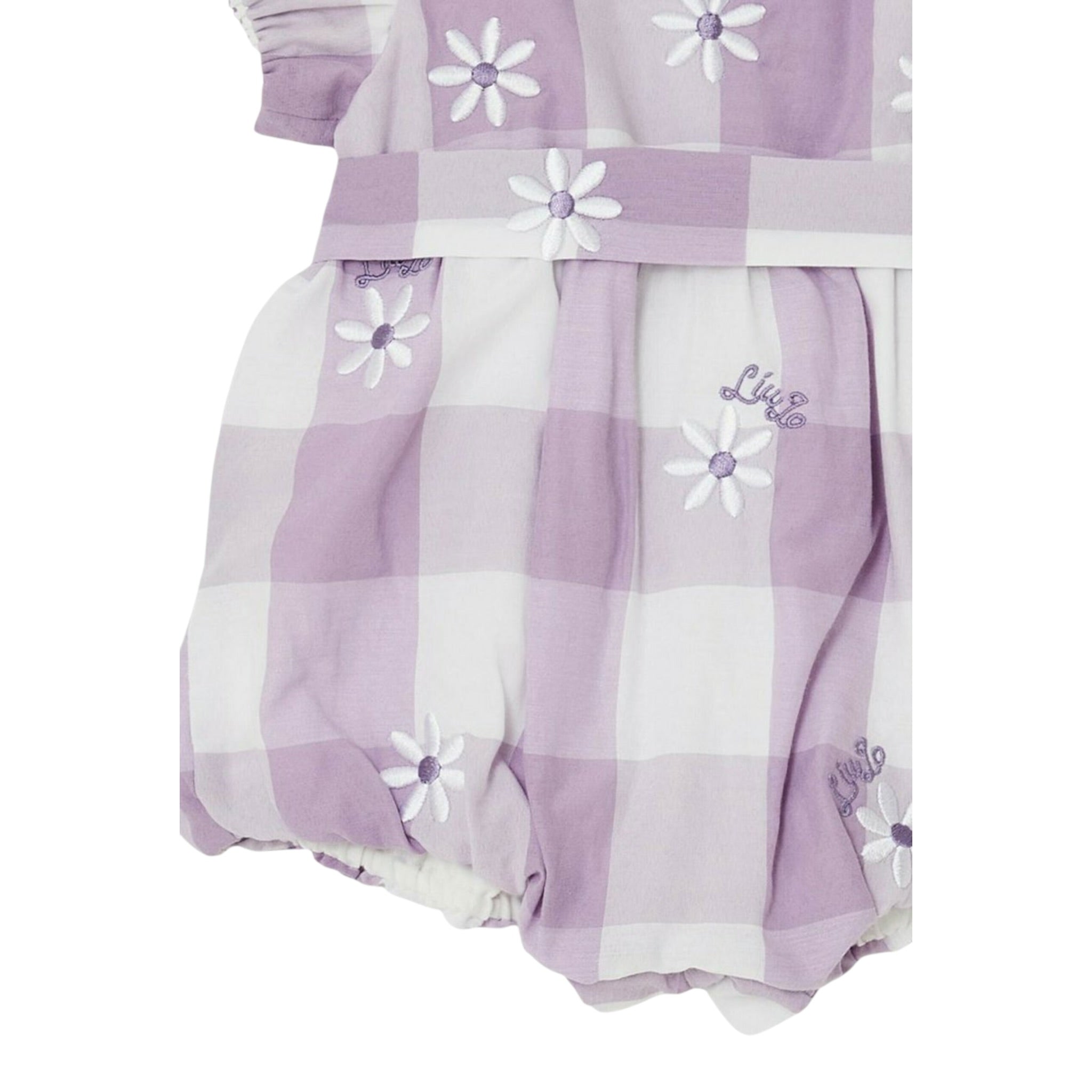 Liu Jo Pagliaccetto Fantasia Quadri Bicolore con Cappello Lilla/Bianco per Neonata HA5048 LILLA/BIANCO LIU JO 