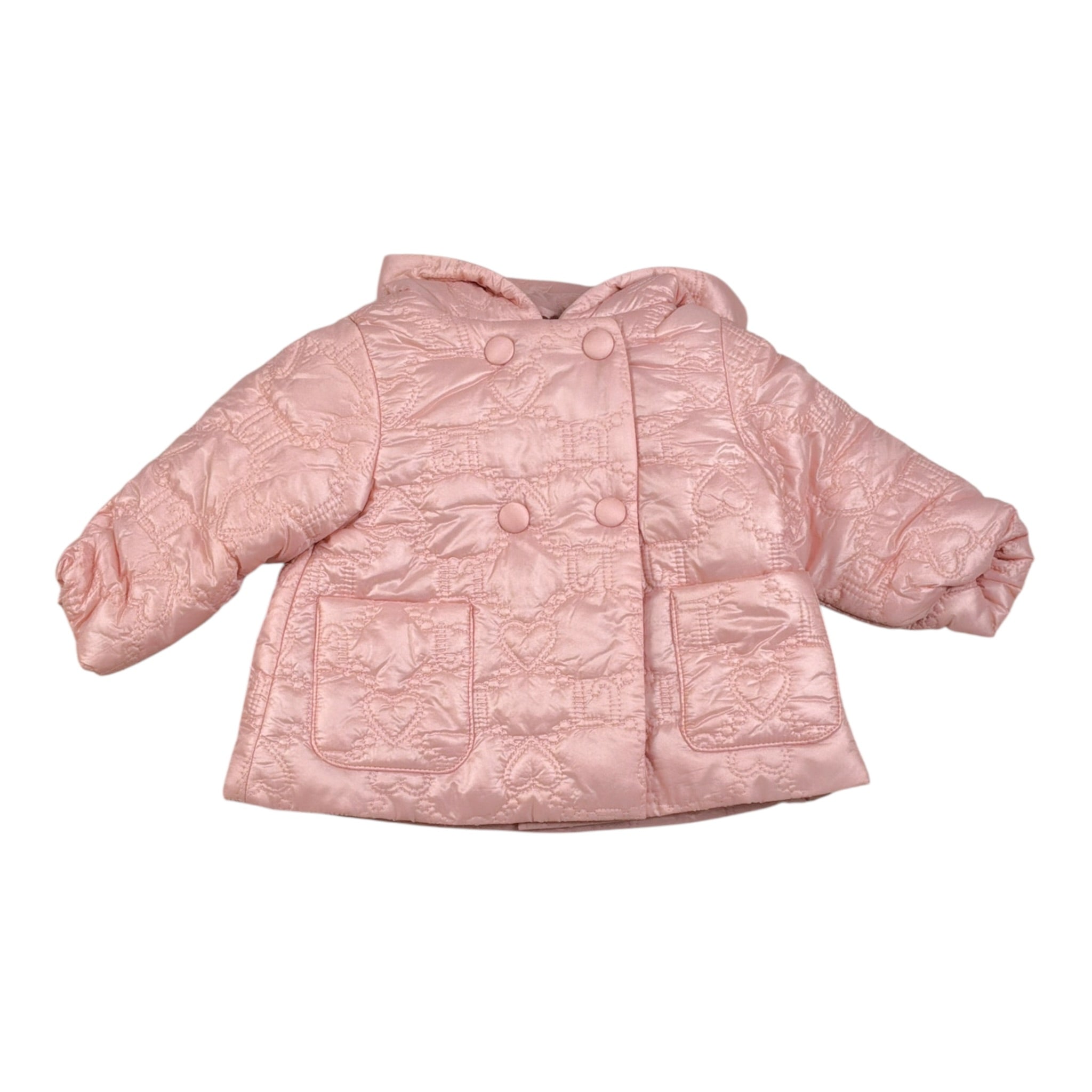 Liu Jo Giubbino tinta unita con Cappuccio E Bottoni Rosa per Neonata HF4006 ROSA LIU JO 
