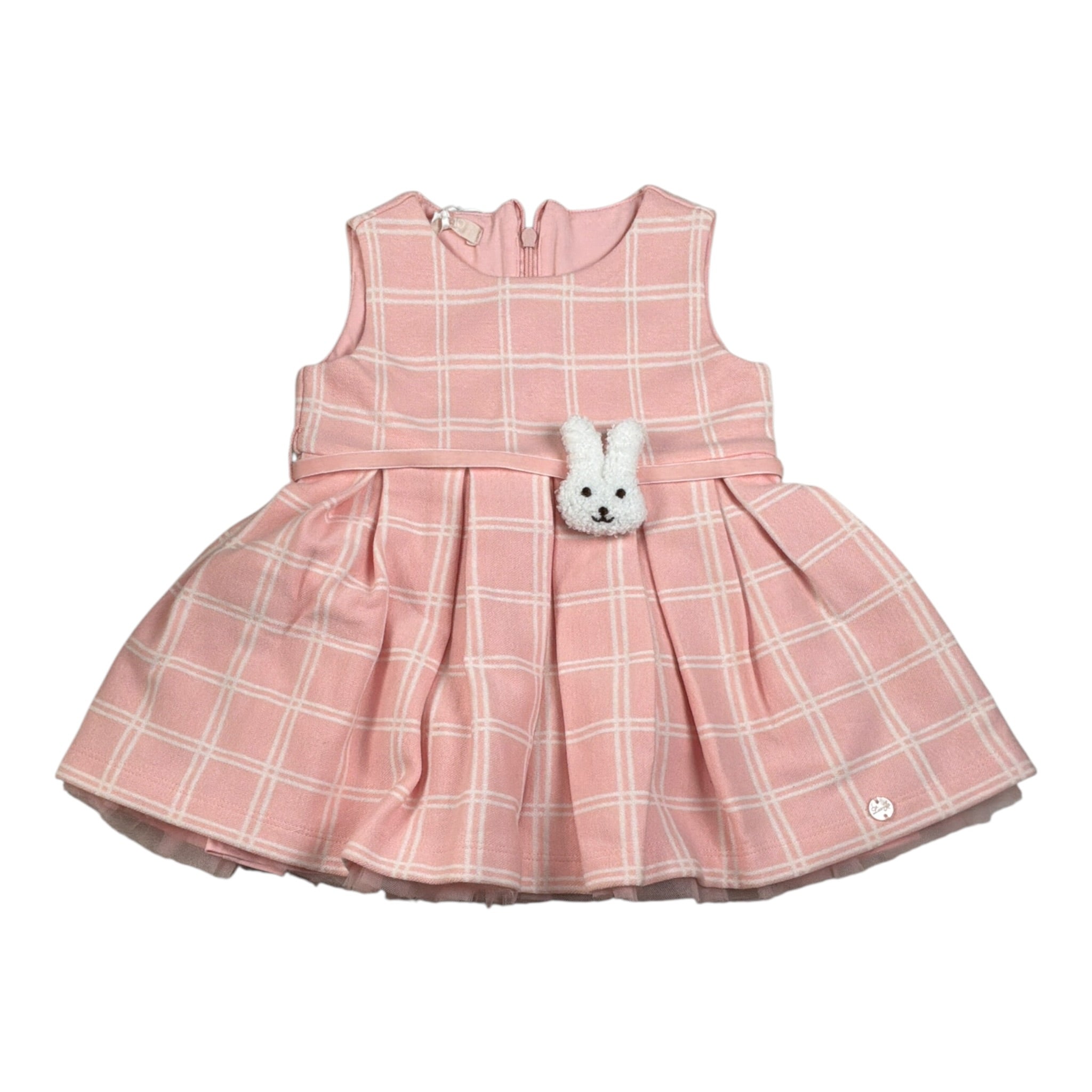 Liu Jo Abito tinta unita con Fantasia A Quadri Rosa per Neonata HF4032 ROSA LIU JO 