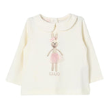 Liu Jo Shirt tinta unita con Stampa E Colletto Panna per Neonata HF4041 PANNA LIU JO 
