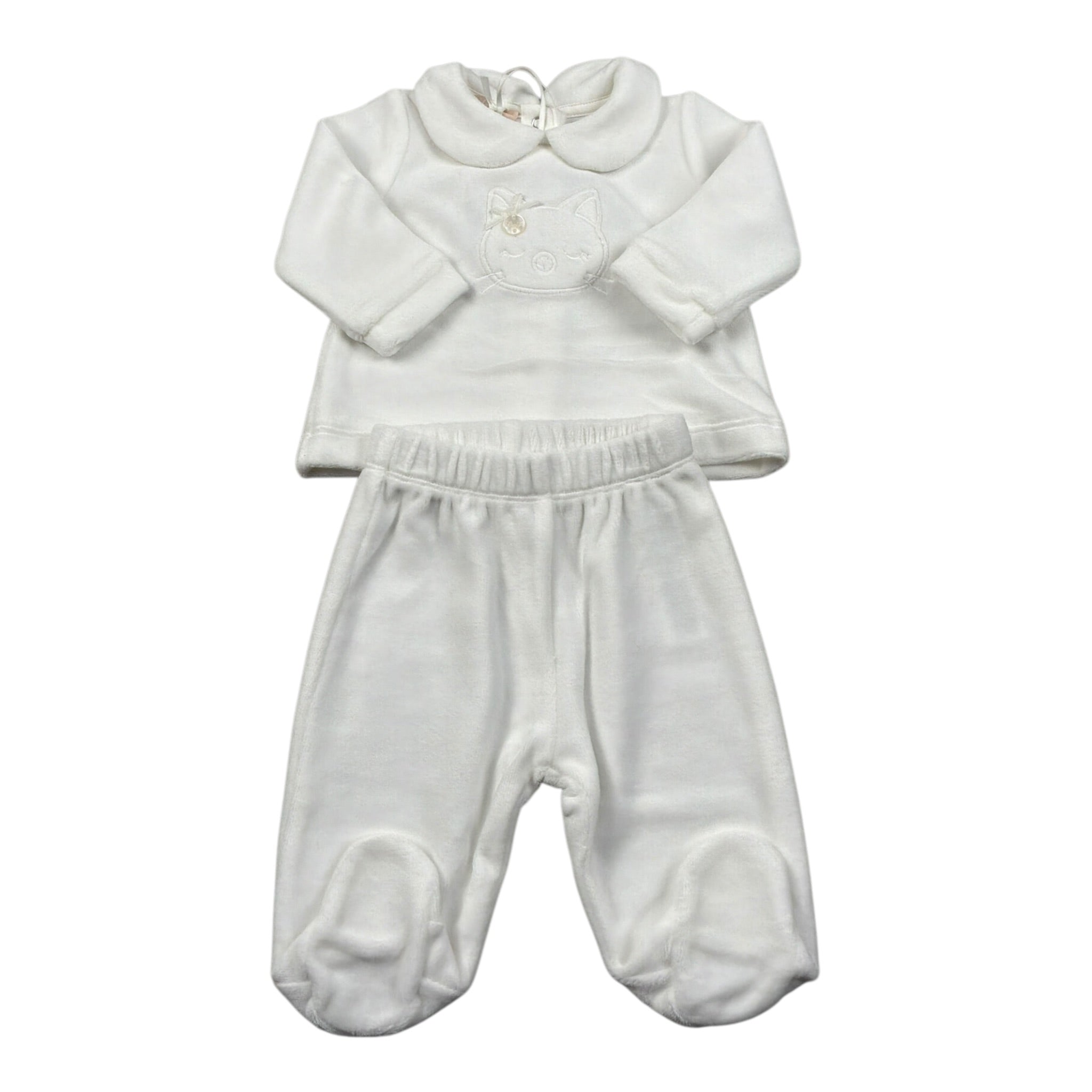 Liu Jo Completo 2 Pezzi Maglia-Ghettina In Ciniglia Bianco per Neonata HF5002 BIANCO LIU JO 