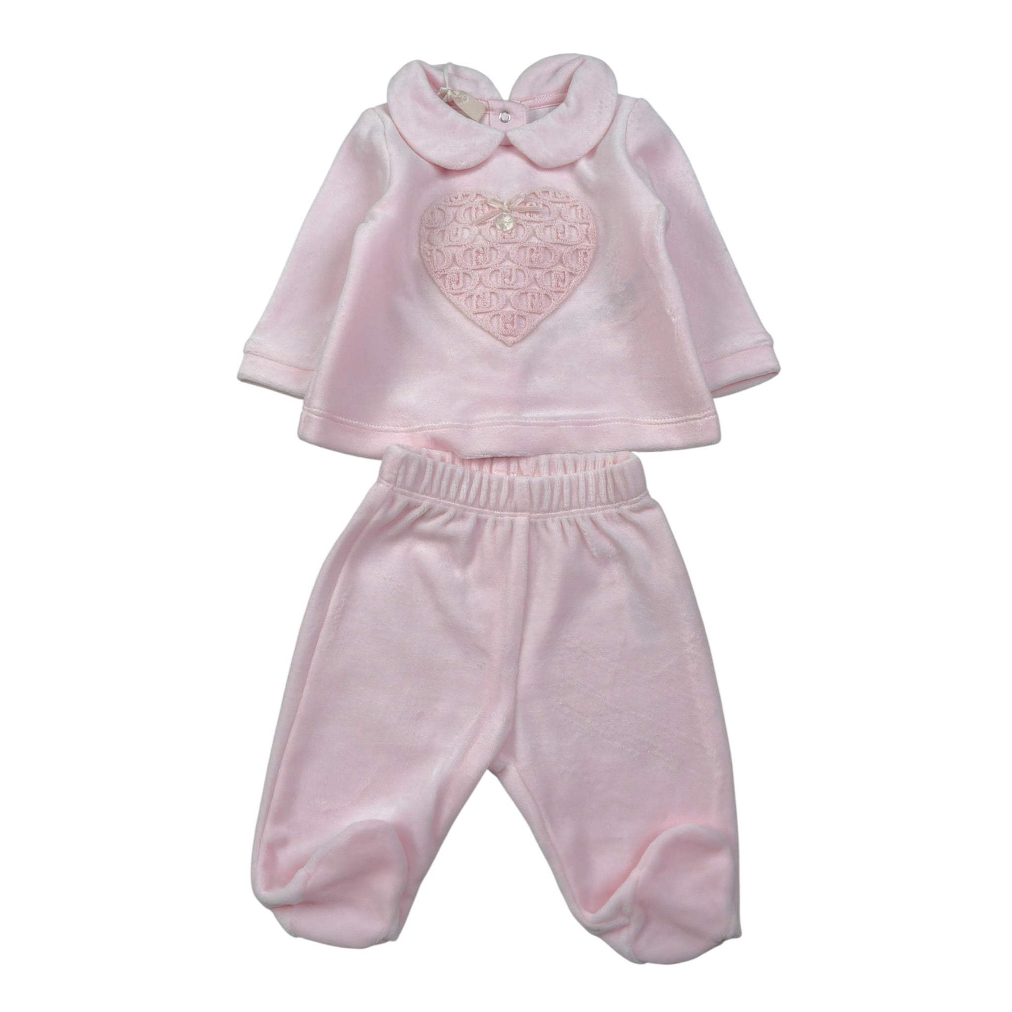Liu Jo Completo 2 Pezzi Maglia-Ghettina In Ciniglia Rosa per Neonata HF5002X ROSA LIU JO 