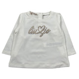 Liu Jo Shirt Girocollo tinta unita con Brillantini Bianco per Neonata HF5025 BIANCO LIU JO 