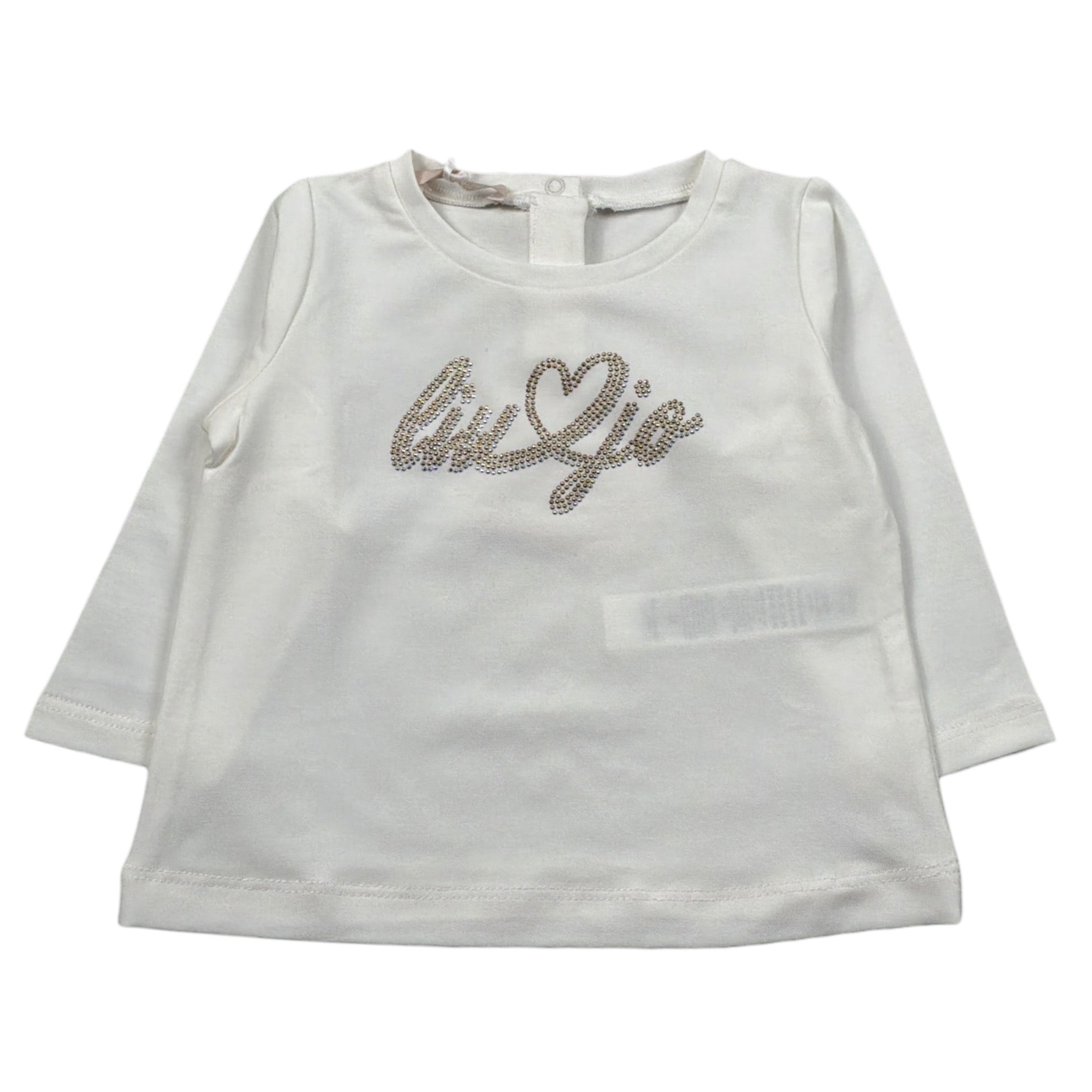Liu Jo Shirt Girocollo tinta unita con Brillantini Bianco per Neonata HF5025 BIANCO LIU JO 