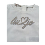 Liu Jo Shirt Girocollo tinta unita con Brillantini Bianco per Neonata HF5025 BIANCO LIU JO 