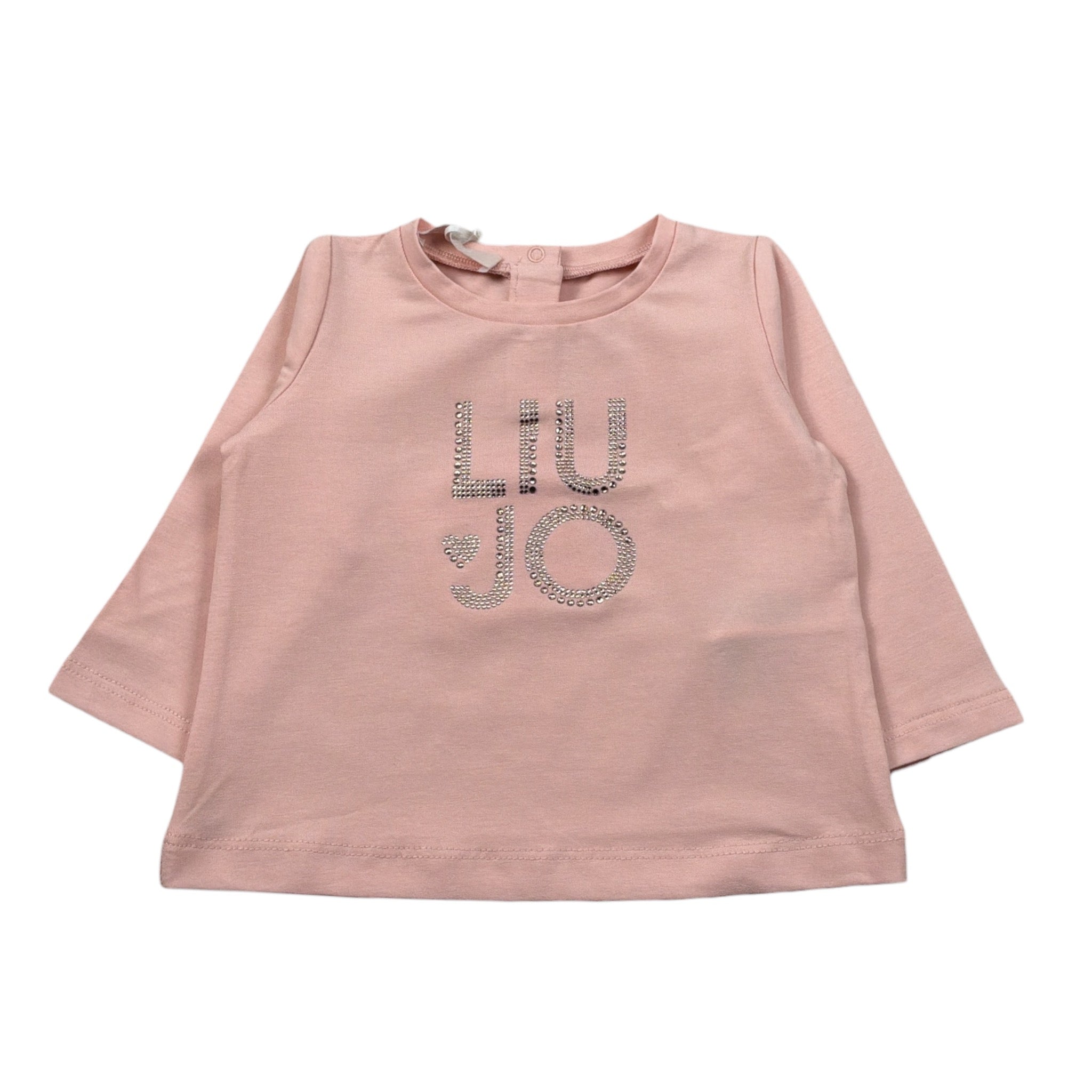 Liu Jo Shirt tinta unita Girocollo con Brillantini Rosa per Neonata HF5025R ROSA LIU JO 