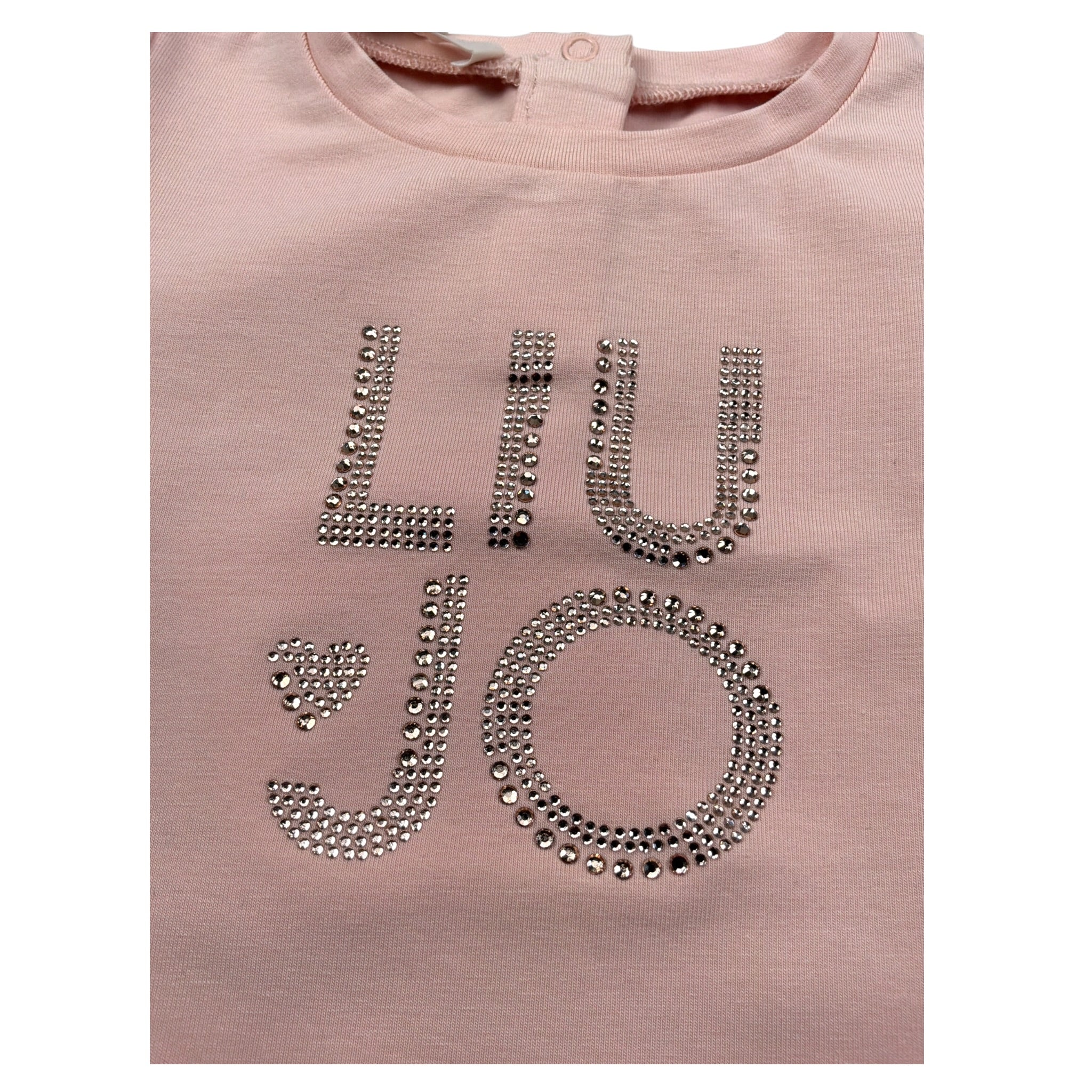 Liu Jo Shirt tinta unita Girocollo con Brillantini Rosa per Neonata HF5025R ROSA LIU JO 