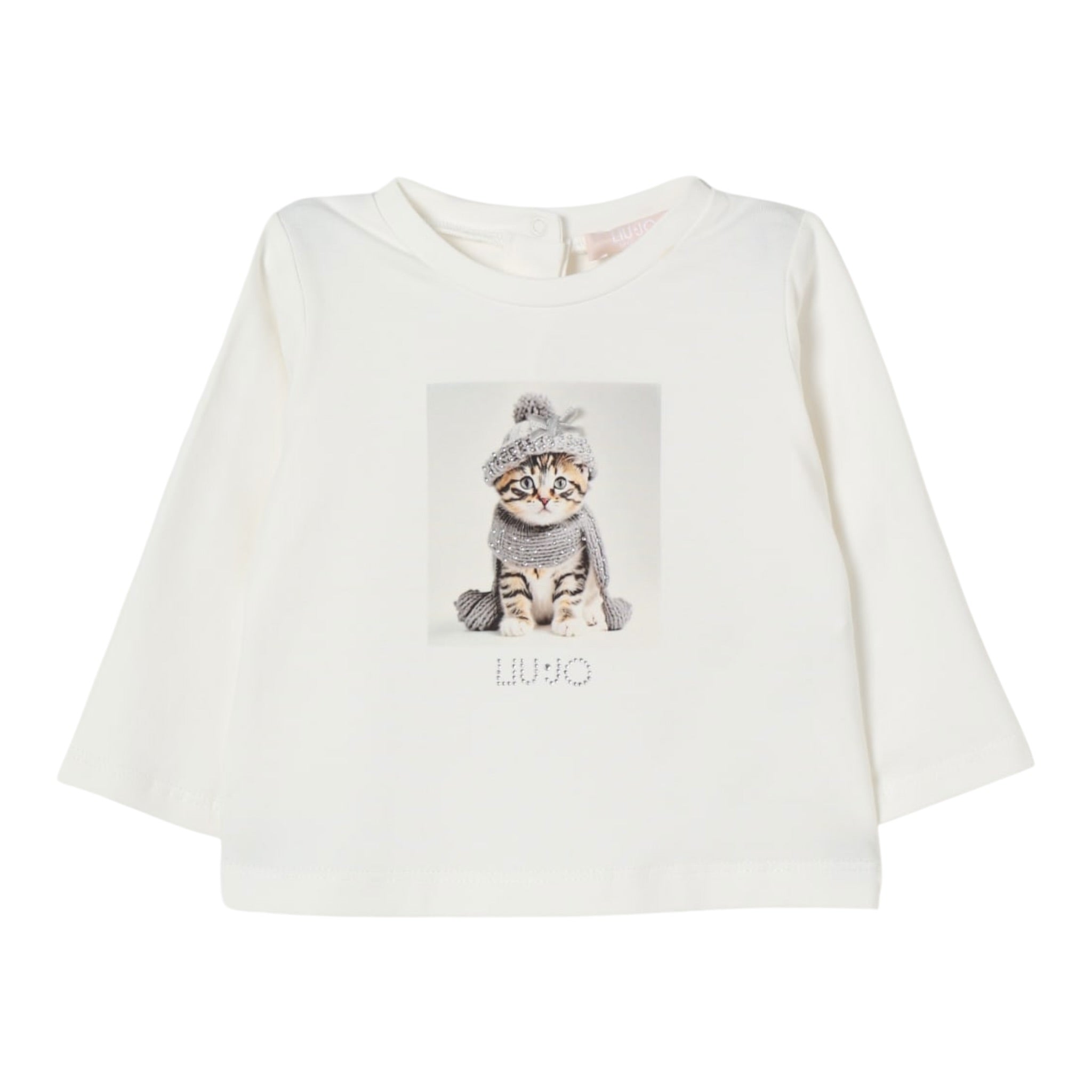 Liu Jo Shirt Girocollo tinta unita con Brillantini Bianco per Neonata HF5026 BIANCO LIU JO 