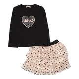 Liu Jo Completo 2 Pezzi Shirt-Gonna Nero per Neonata HF5029 NERO LIU JO 
