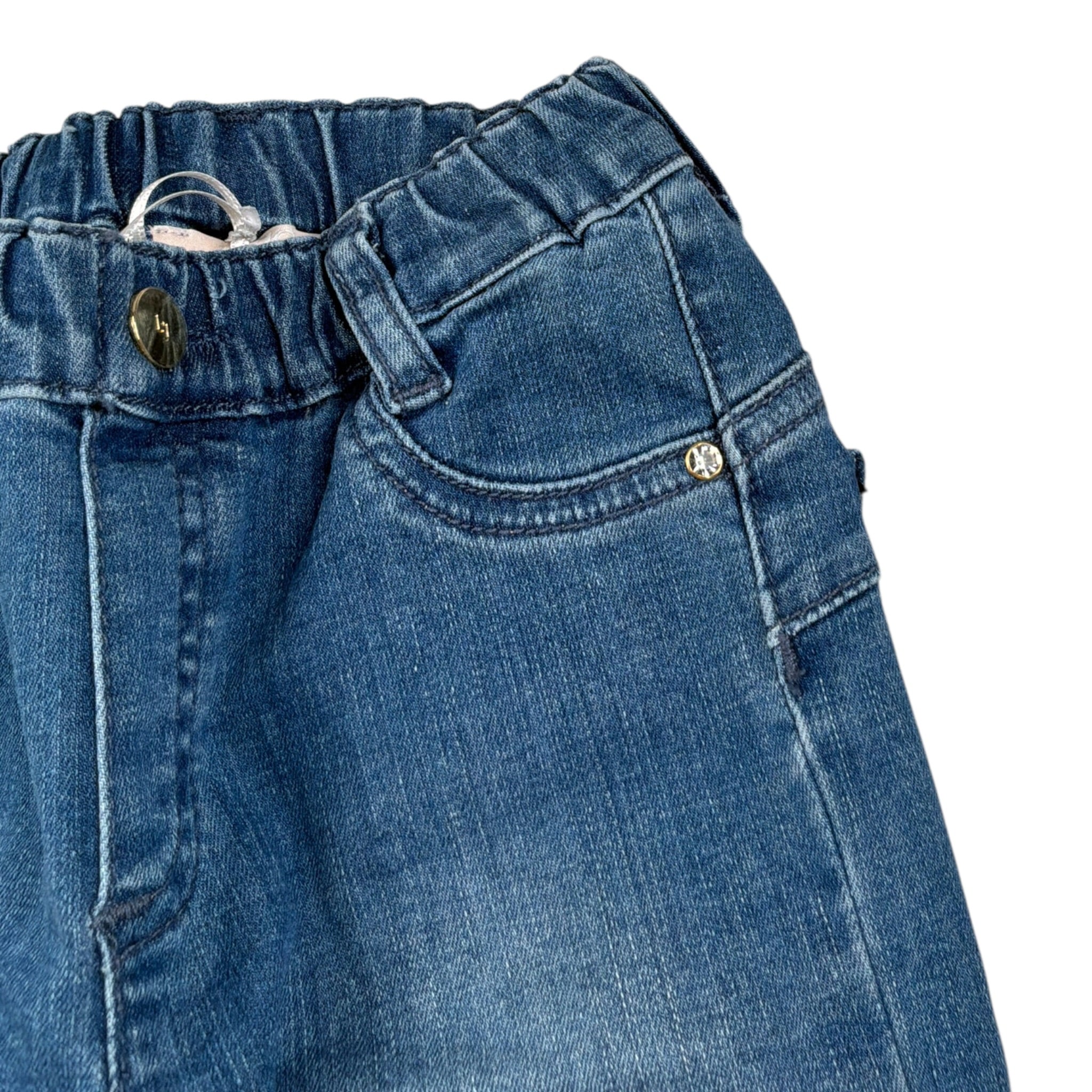 Liu Jo Jeans tinta unita con Elastico In Vita Blu per Neonata HF5031XX BLU LIU JO 