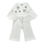 Liu Jo Completo 2Pz Felpa con Zip-Pantalone Bianco per Neonata HF5037 BIANCO LIU JO 