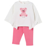 Liu Jo Completo 2Pz Felpa-Leggins Bicolore Bianco/Rosa per Neonata HF5038 BIANCO/ROSA LIU JO 