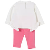 Liu Jo Completo 2Pz Felpa-Leggins Bicolore Bianco/Rosa per Neonata HF5038 BIANCO/ROSA LIU JO 