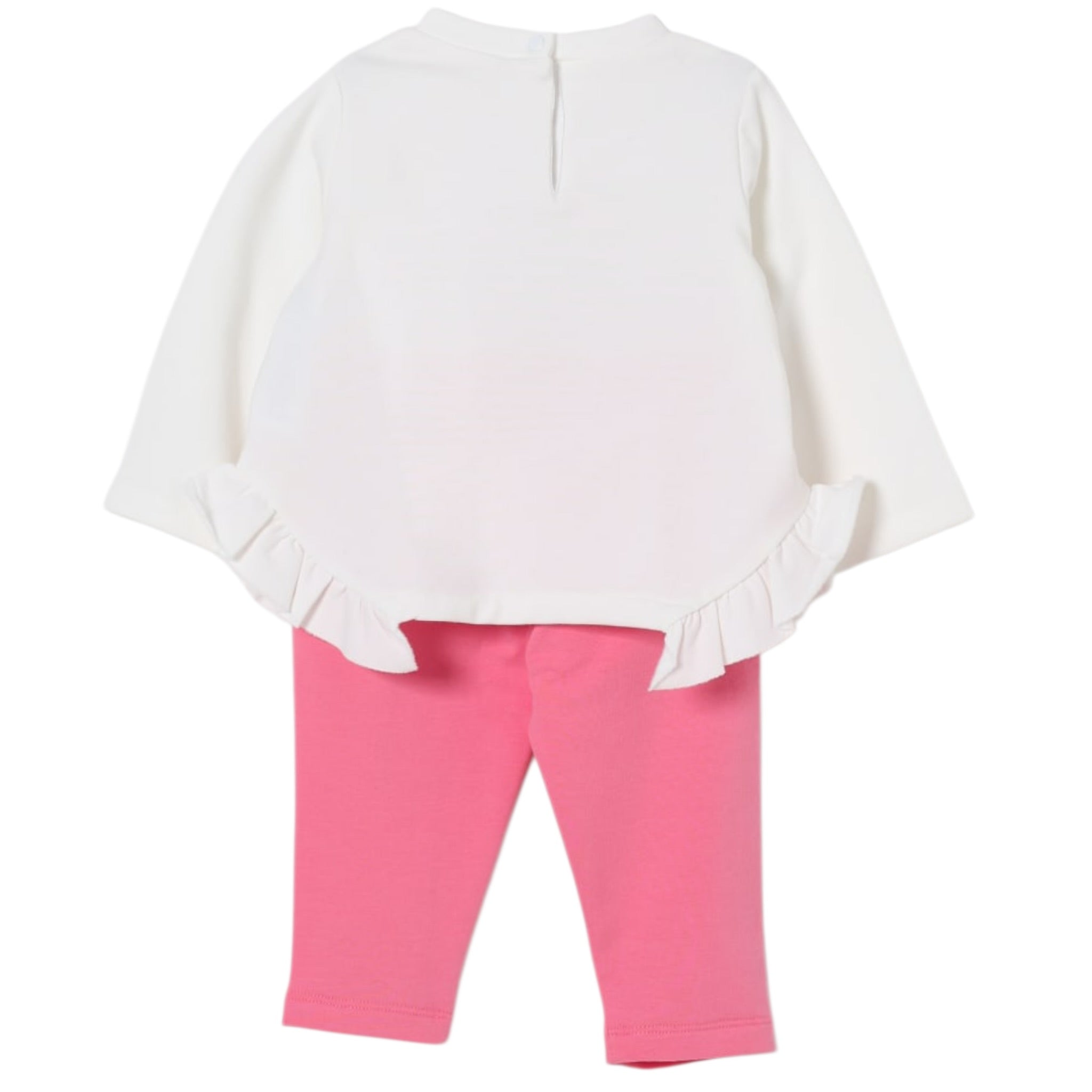 Liu Jo Completo 2Pz Felpa-Leggins Bicolore Bianco/Rosa per Neonata HF5038 BIANCO/ROSA LIU JO 