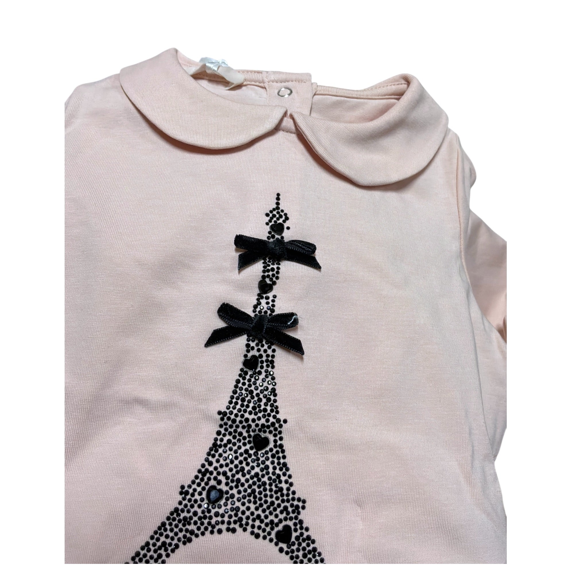 Liu Jo Shirt Girocollo tinta unita con Stampa Rosa per Neonata HF5040 ROSA LIU JO 