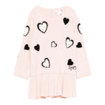 Liu Jo Abito Manica Lunga tinta unita con Cuori Rosa per Neonata HF5043 ROSA LIU JO 